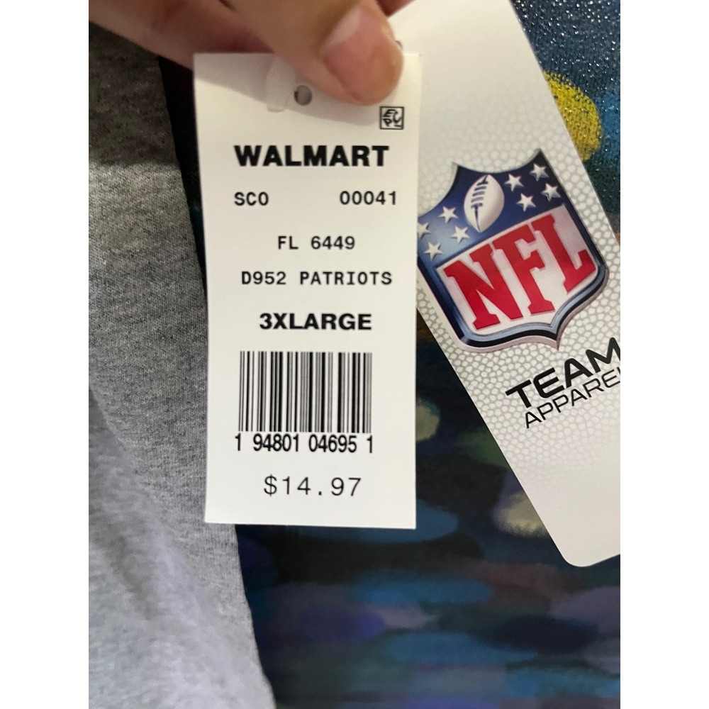NFL Team Apparel New England Patriots T-Shirt Mens 3XL Gray Graphic Tee New NWT - Picture 3 of 4
